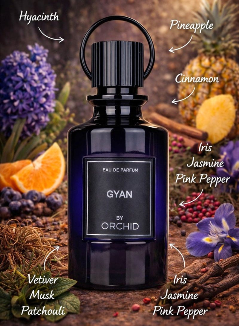 Orchid Gyan Pure Homme Eau de Parfum 100ml for Men | Orchid | Long Lasting Woody Spicy Perfume with Hyacinth, Pineapple, Cinnamon, Iris, Jasmine, Vetiver, Musk & Patchouli - Image 2